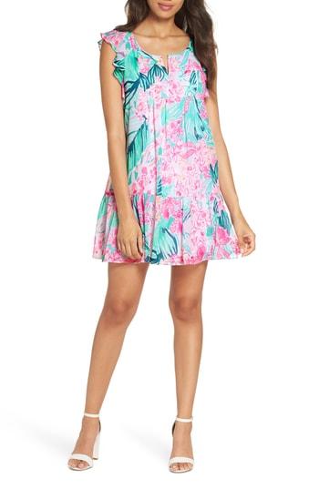Women's Lilly Pulitzer Nora Ruffle Chiffon Shift Dress - Green