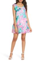 Women's Lilly Pulitzer Nora Ruffle Chiffon Shift Dress - Green