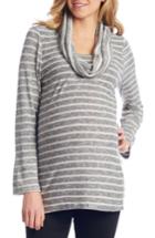 Women's Everly Grey Reina Cowl Neck Maternity/nursing Top - Coral