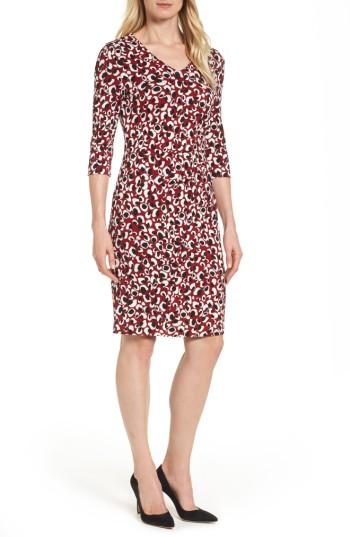 Women's Boss Epona Print Crepe Sheath Dress - Red