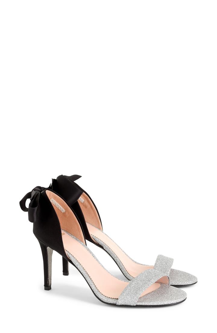 Women's J. Crew D'orsay Sandals In Velvet And Glitter M - Metallic