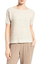 Women's Eileen Fisher Organic Linen & Cotton Boxy Sweater, Size - Beige