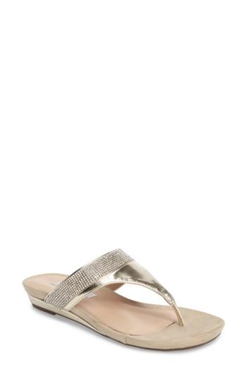 Women's Nina Micayla Embellished Flip Flop .5 M - Metallic