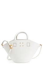 Trademark Small Leather Bucket Bag - White
