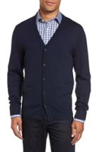 Men's Nordstrom Men's Shop Merino V-neck Cardigan - Blue