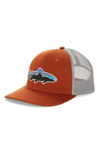 Men's Patagonia 'fitz Roy - Trout' Trucker Hat - Orange