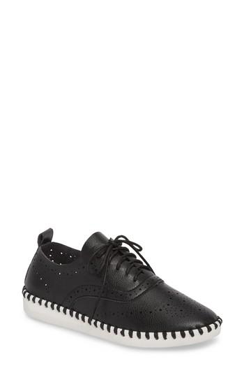 Women's Dav Salinas Waterproof Brogue Lace-up Sneaker M - Black