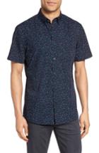Men's Nordstrom Men's Shop Slim Fit Dot Print Sport Shirt, Size - Blue