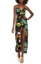 Women's Soprano Tie-front Maxi Romper - Black