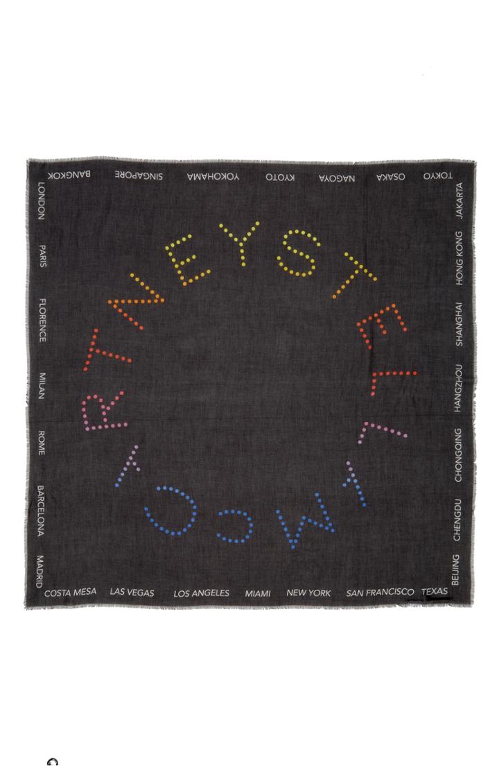 Women's Stella Mccartney Logo Modal & Silk Scarf, Size - Black