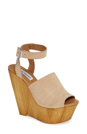 Women's Steve Madden Bridgit Wedge Sandal M - Beige