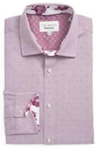 Men's Ted Baker London Trim Fit Dot Dress Shirt .5 - 32/33 - Red