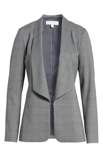 Women's Emerson Rose Plaid Open Front Jacket - Grey
