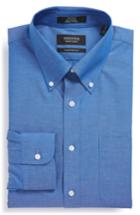 Men's Nordstrom Men's Shop Traditional Fit Non-iron Solid Dress Shirt - 35 - Blue