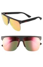 Men's Gucci 60mm Semi Rimless Polarized Sunglasses - Matte Black