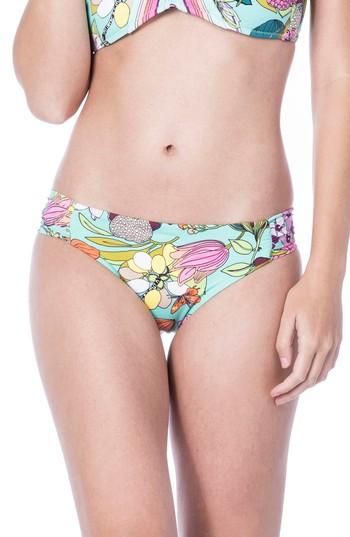 Women's Trina Turk Key West Shirred Hipster Bikini Bottoms - Blue/green