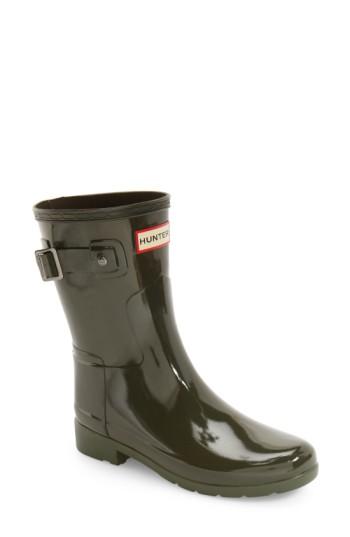 Women's Hunter 'refined Short' Gloss Rain Boot M - Green