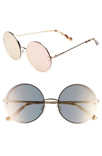 Women's Chelsea28 Ariana 58mm Round Sunglasses - Pink Mirror