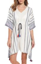 Women's Velvet By Graham & Spencer Embroidered Stripe Caftan Cover-up