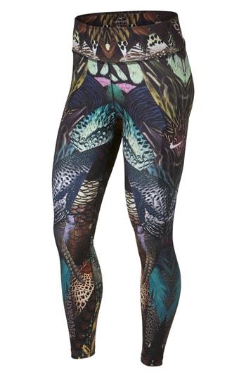 Women's Nike Power Print Training Tights - Brown