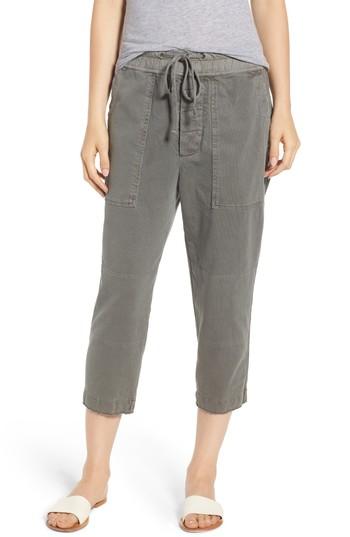 Women's James Perse Crop Cargo Pants - Grey