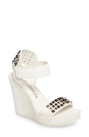 Women's Pedro Garcia Vianela Studded Wedge Sandal Us / 36eu - White