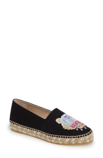 Women's Kenzo Rainbow Tiger Embroidered Espadrille .5us / 38eu - Black