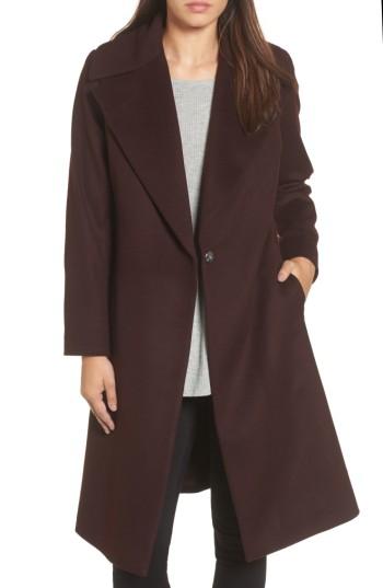 Women's Trina Trina Turk Luna Wool Blend Wrap Coat - Red
