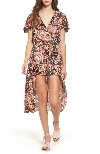 Women's Love, Fire Surplice Maxi Romper