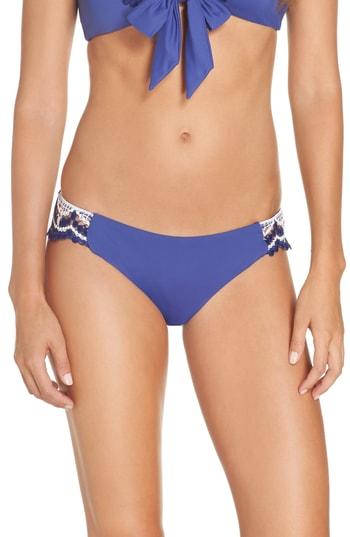 Women's Becca Delilah Crochet Hipster Bikini Bottoms - Blue