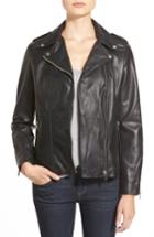 Women's Lamarque Terri Lambskin Leather Moto Jacket - Black