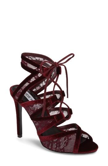 Women's Steve Madden Laela Ghillie Lace Sandal M - Burgundy