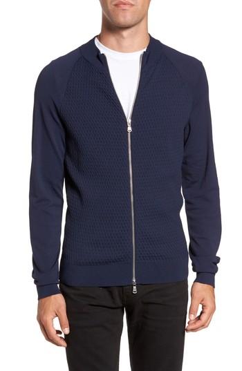 Men's Gant Basket Weave Front Zip Cardigan