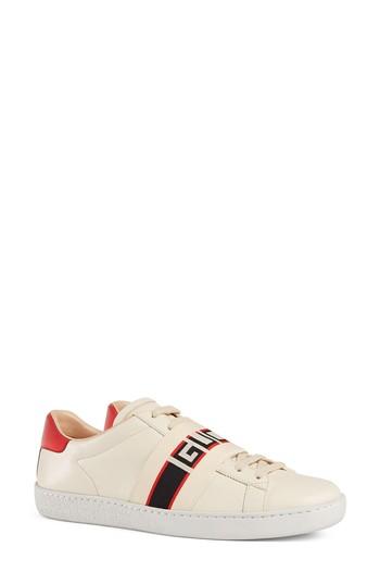 Women's Gucci New Ace Logo Strap Sneaker Us / 34eu - White