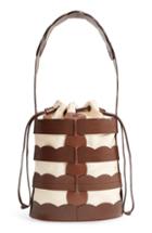 Trademark Scallop Hesse Leather Bucket Bag -