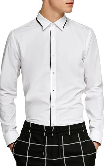 Men's Topman Smart Skinny Fit Dress Shirt - White