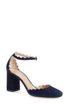 Women's Chloe Scalloped Ankle Strap D'orsay Pump Us / 35eu - Blue