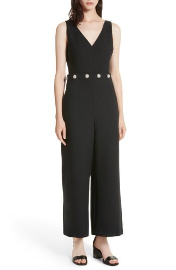 Women's Tory Burch Fremont Embellished Jumpsuit - Black