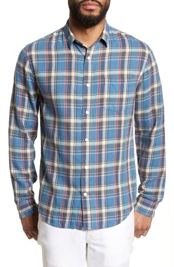 Men's Vince Slim Fit Plaid Sport Shirt - Blue