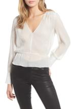 Women's 7 For All Mankind Deep V-neck Peplum Top - Metallic