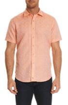 Men's Robert Graham Cyprus Classic Fit Linen & Cotton Sport Shirt, Size - Pink