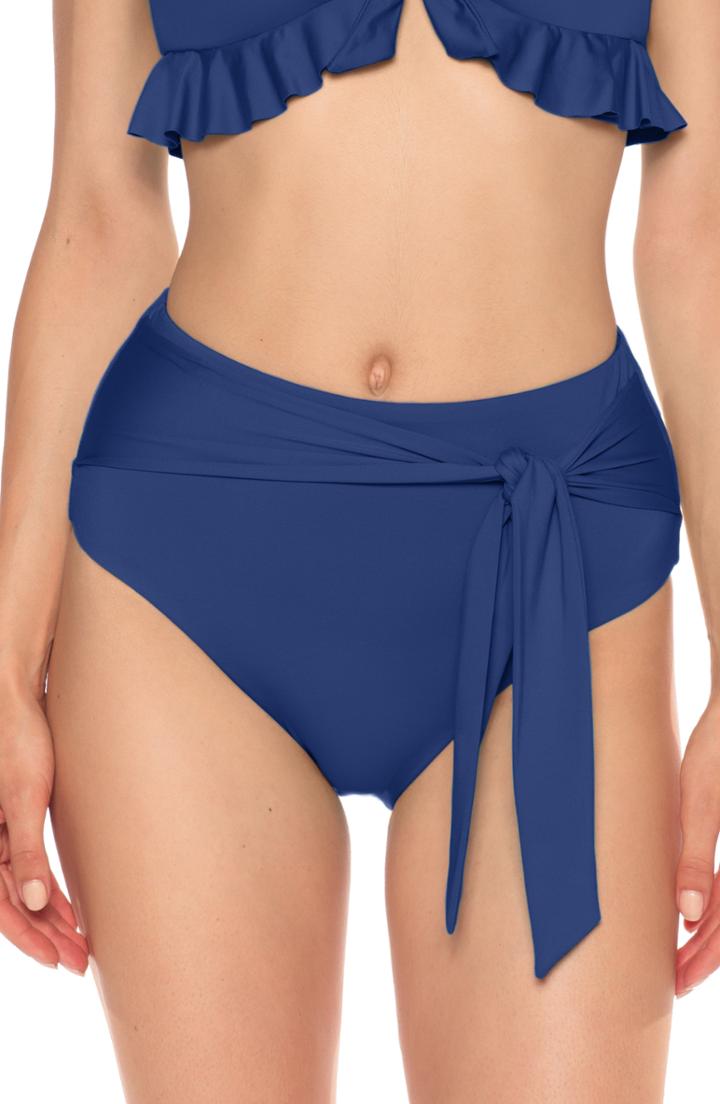 Women's Isabella Rose Double Take High Waist Bikini Bottoms - Blue