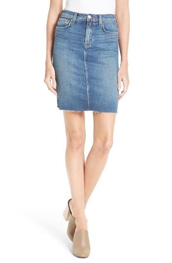 Women's L'agence Montecito High Rise Denim Pencil Skirt - Blue