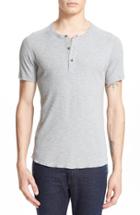 Men's Wings + Horns 'base' Short Sleeve Henley - Grey