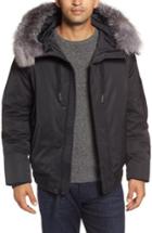 Men's Andrew Marc Bomber Jacket With Genuine Fox Fur Trim