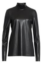 Women's Joseph Vienna Feather Sky Faux Leather Top Us / 40 Fr - Black