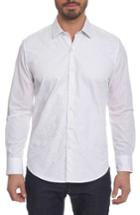 Men's Robert Graham Onyx Classic Fit Embroidered Sport Shirt, Size - White