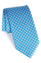 Men's Salvatore Ferragamo Dino Bear Print Silk Tie, Size - Blue