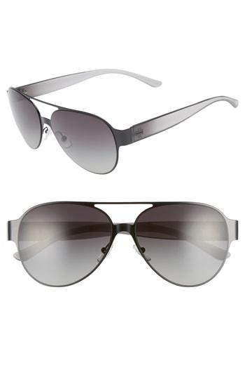 Women's Tory Burch 58mm Polarized Aviator Sunglasses - Black Gradient