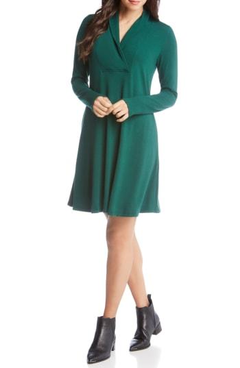 Women's Karen Kane Taylor Surplice Neck Swing Dress - Green